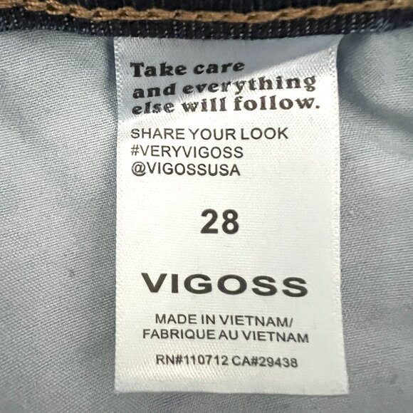 VIGOSS Womens Denim Jeans Size 28 High Rise Flare Leg Stretch Dark Wash Blue NWT - Picture 8 of 12